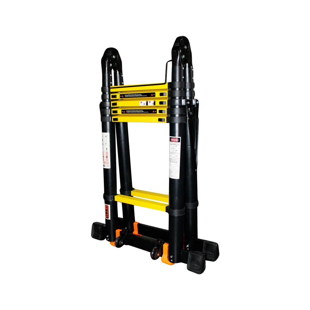 Драбина GTM трансформер телескопічна 2*4сх 0,9-3,4м анодований алюміній (KME3034B/1.7+1.7) - зображення 2