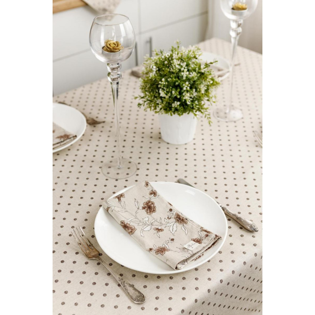 Скатертина Прованс Горох коричневий Господиня 180х136 см (4823093451087) - зображення 2