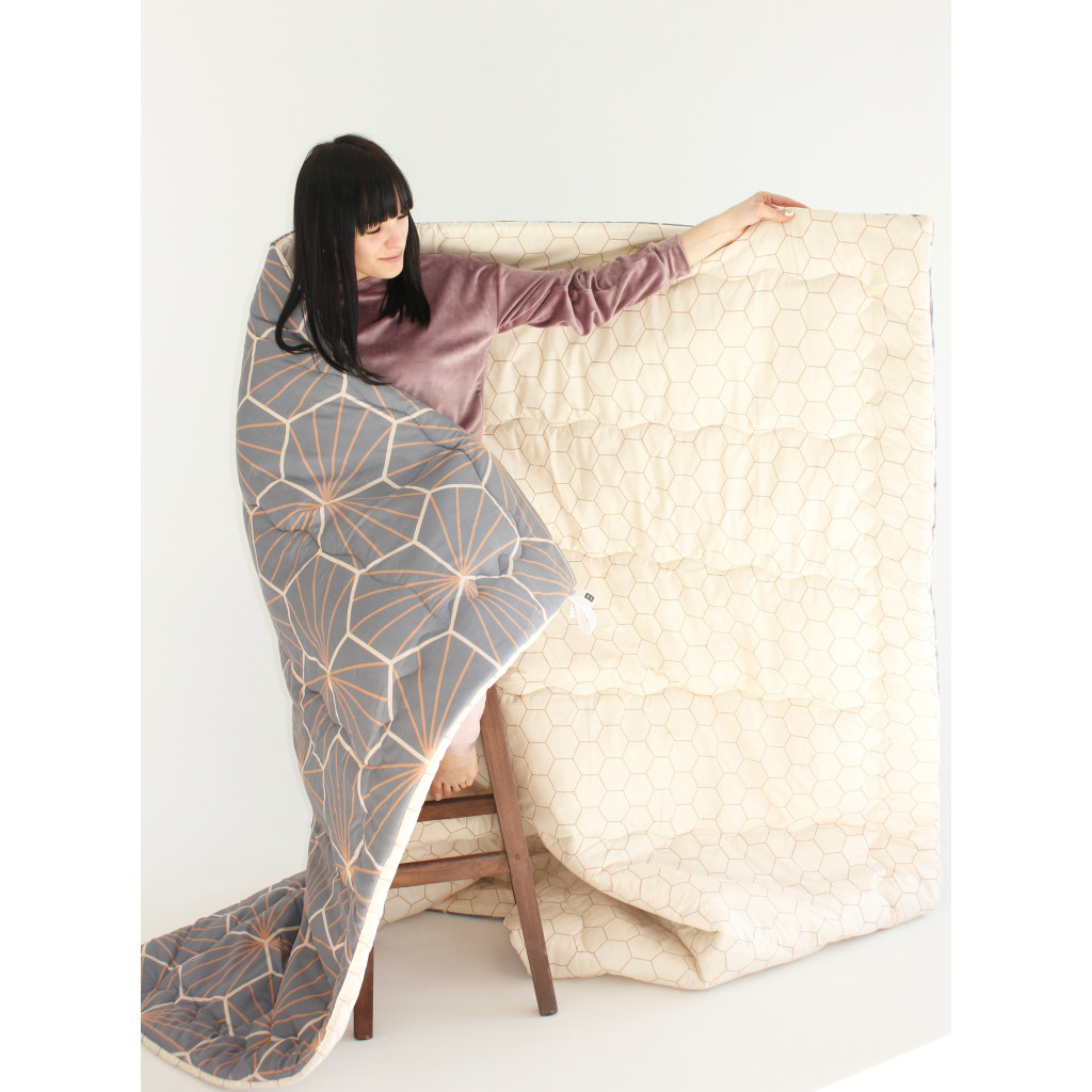 Ковдра MirSon антиалергенна Зима EcoSilk №3008 Color Fun Line Geometry 140х205 (2200004832449) - зображення 6