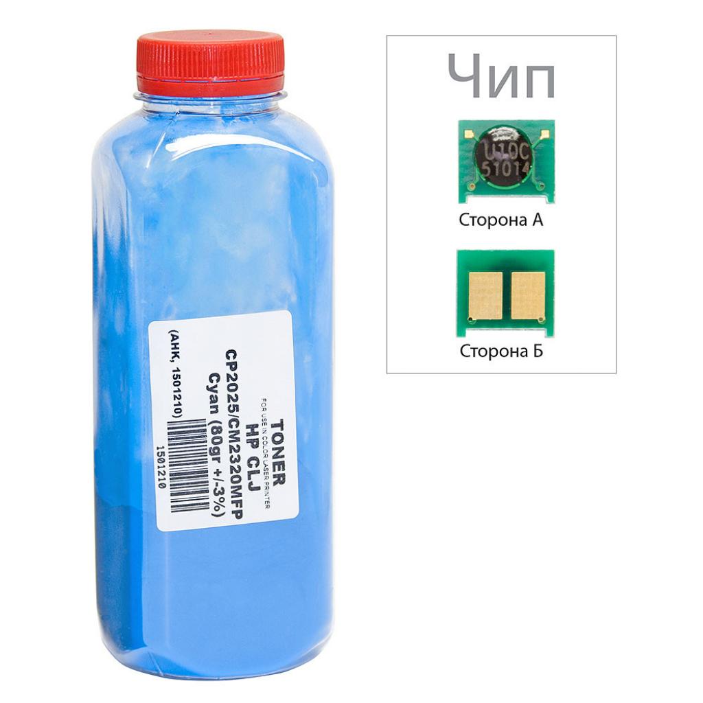 Тонер AHK HP CLJ CP2025/CM2320, 80г Cyan + chip (1501233) - зображення 1
