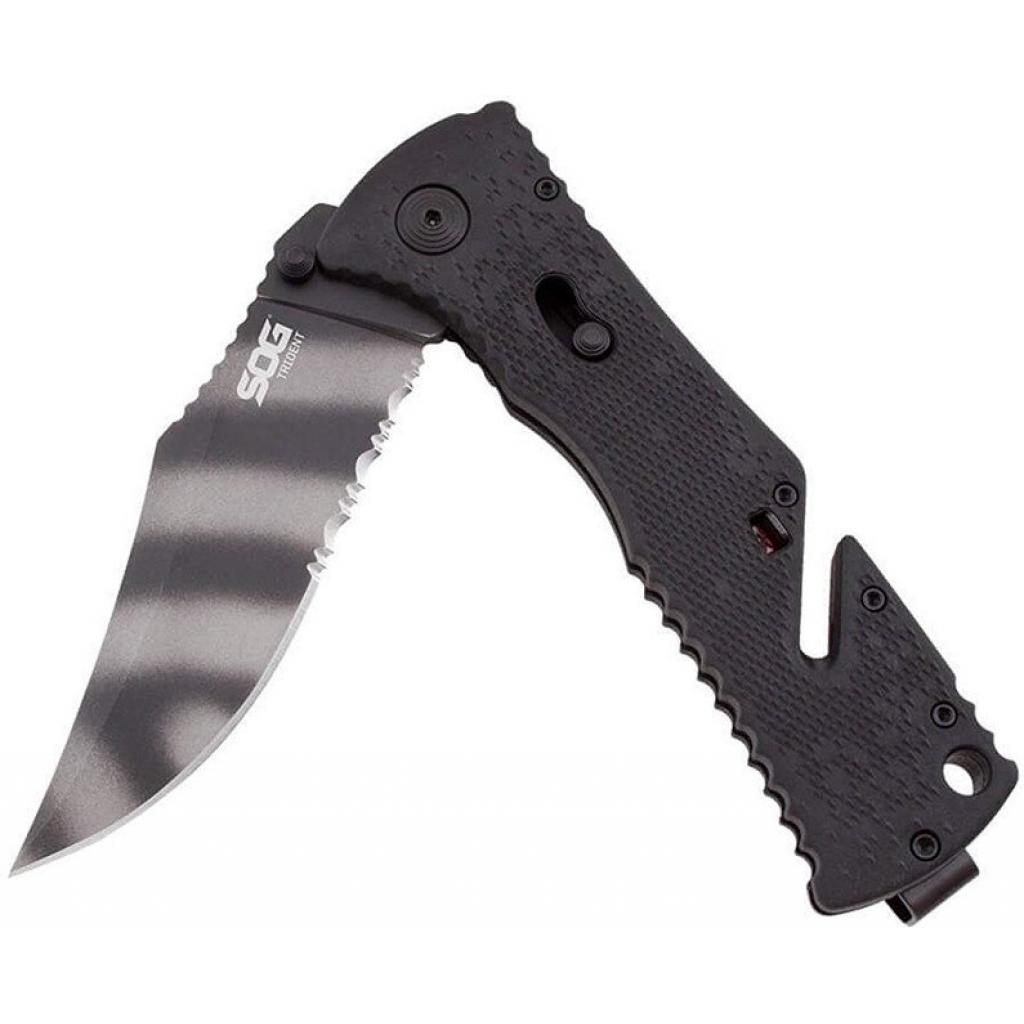 Ніж SOG Trident Black Blade Serrated (TF3-BX) - изображение 4