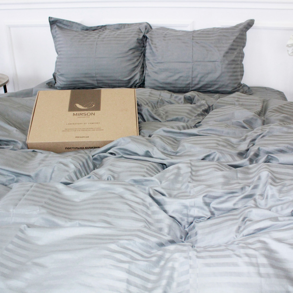 Постільна білизна MirSon Satin 30-0010LightGray 160х220 Сімейний (2200005251171) - изображение 4
