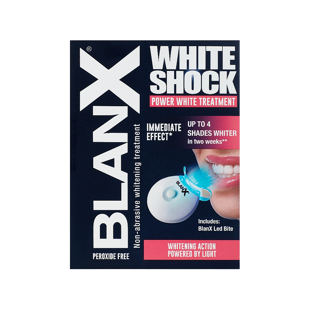 Засіб для відбілювання зубів BlanX Інтенсивний відбілювальний комплекс Зубна паста White Shock + Активатор Led Bite (8017331055427) - изображение 2