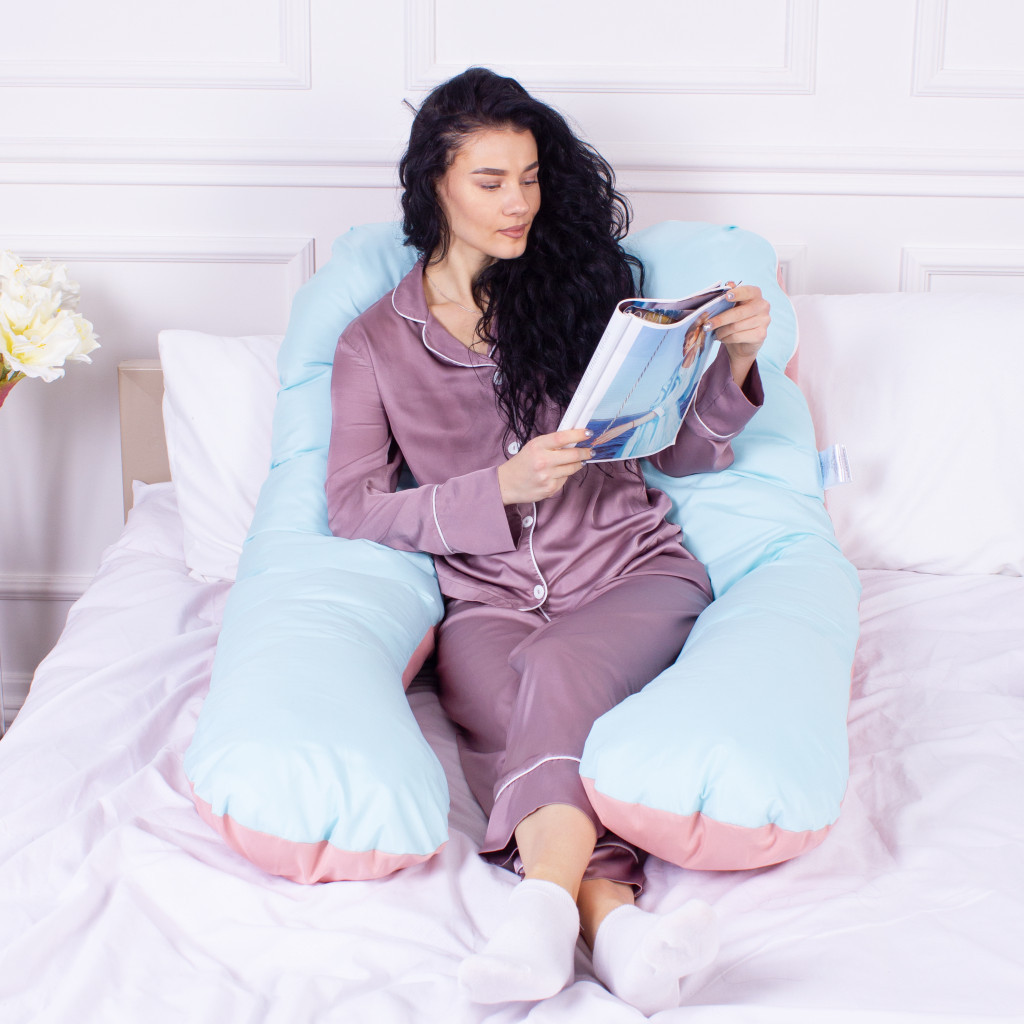 Подушка MirSon для вагітних та відпочинку Eco Line №8016 U-подібна Dusty Rose (2200006178415) - изображение 6