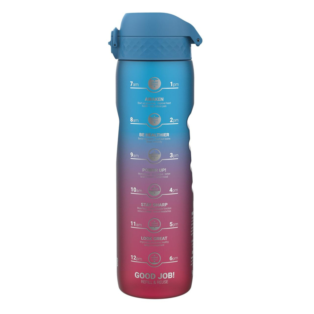 Пляшка для води ION8 OneTouch Times To Drink 1000 мл BPA Free, Blue & Pink (I8RF1000PBPMOT) - зображення 1