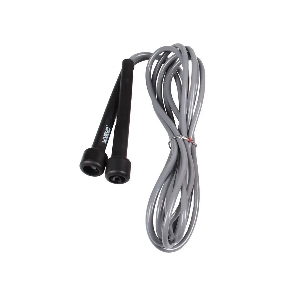 Скакалка LiveUp PVC Jump Rope LS3115-g в тубусі чорний/сірий 275x0.5см (6951376100655) - изображение 1