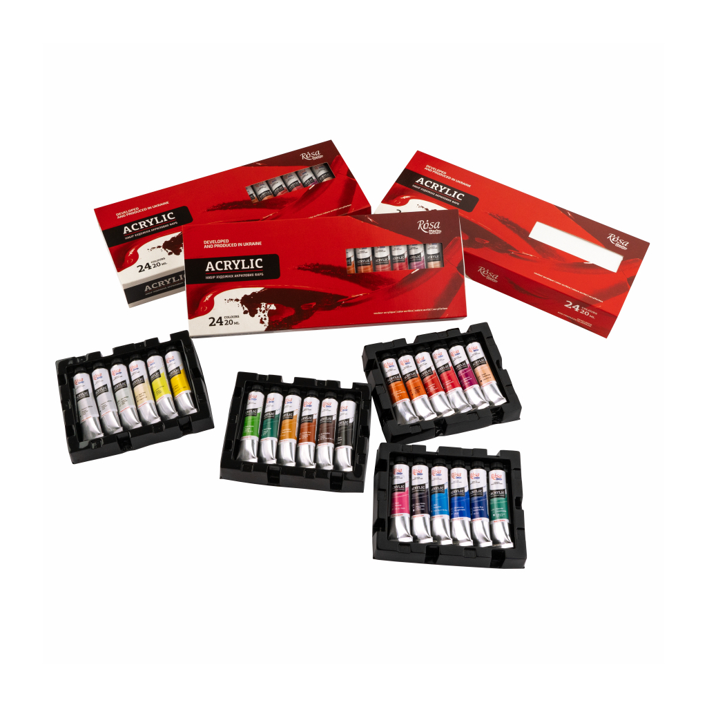 Акрилові фарби Rosa Studio 24 кольорів 20 мл (4823098538127) - изображение 5