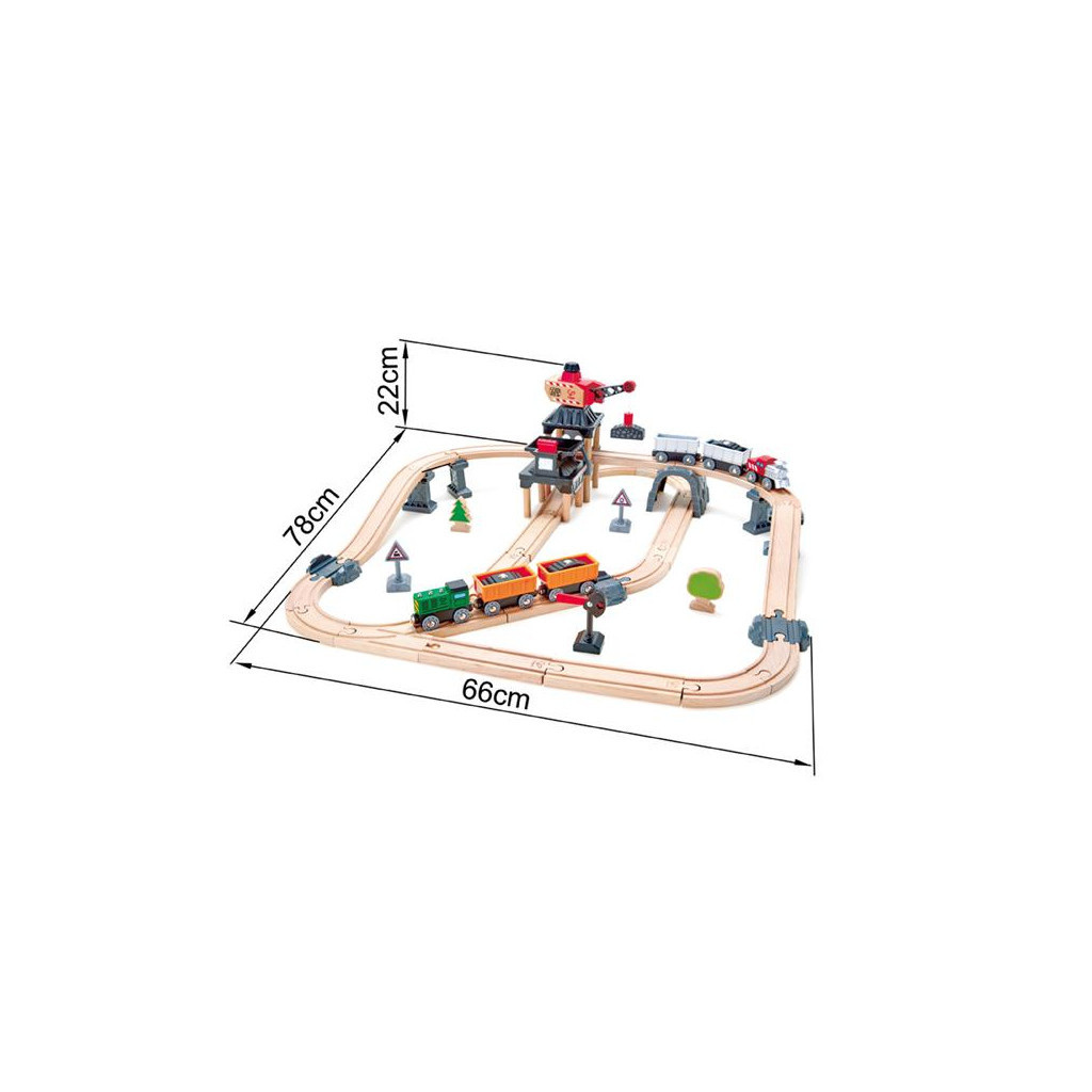 Залізниця Hape Гірський навантажувач 64 елемента (E3756) - зображення 4