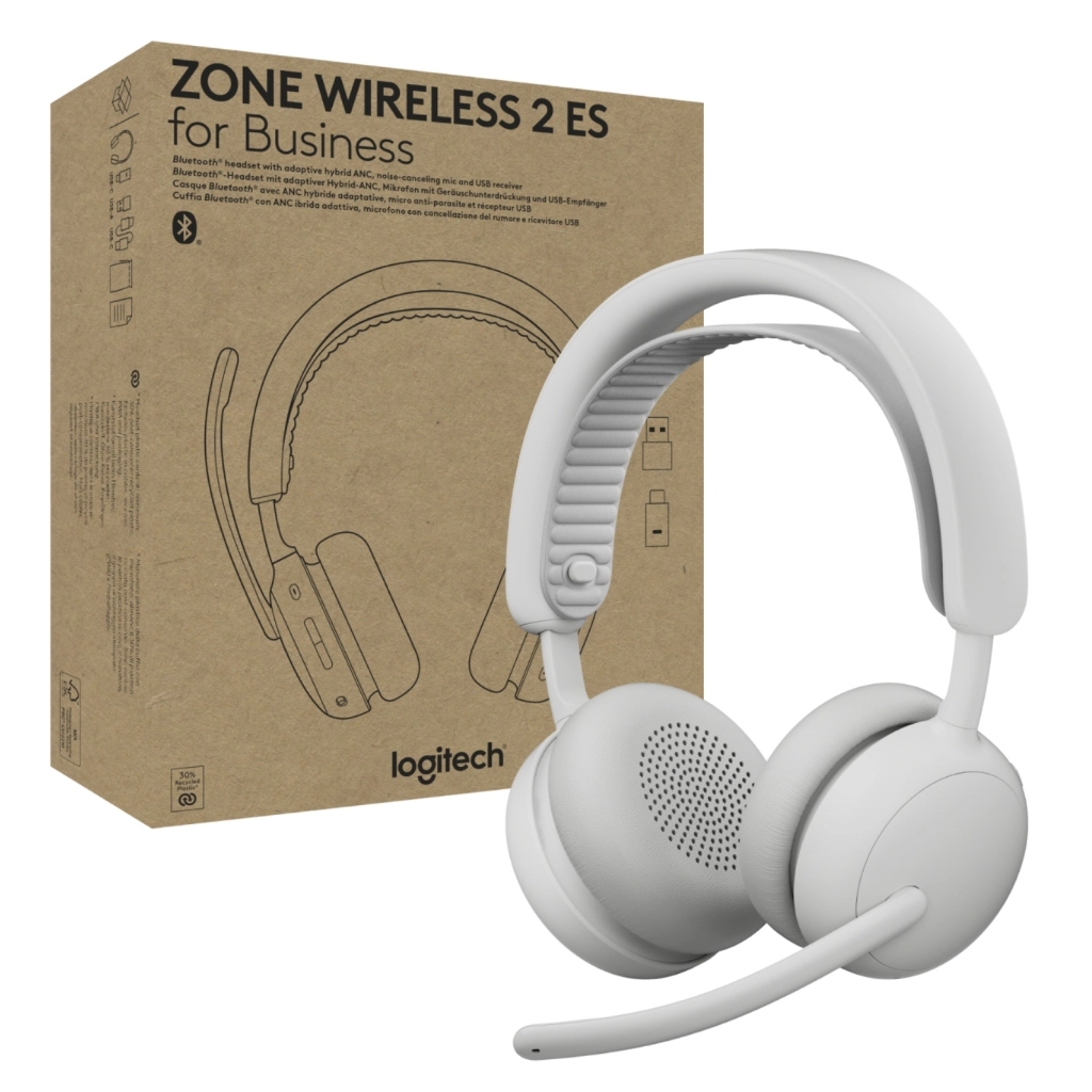 Навушники Logitech Zone Wireless 2 ES for Business Off-White (981-001520) - зображення 6