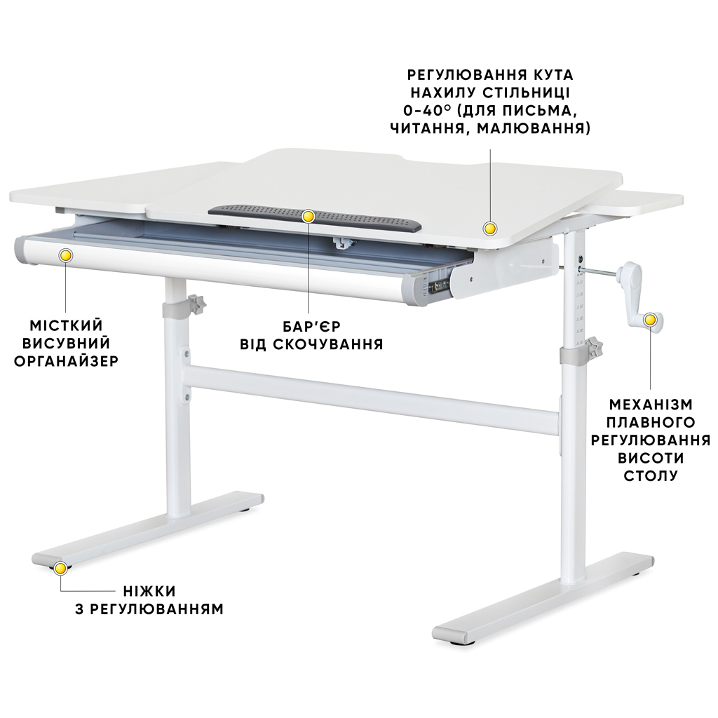 Парта Evo-kids TH-220 Grey (TH-220 W/G) - зображення 2