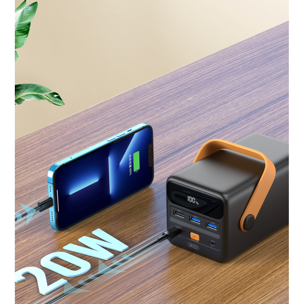 Батарея універсальна XO 50000mAh, PD/20W, QC3.0/22.5W, flashlight, Input(Type-C,MicroUSB), Output(3*USB,Type-C) (XO-PR168 / 29187) - зображення 5