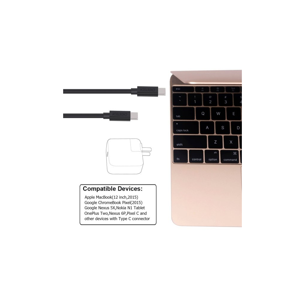 Дата кабель USB-C to USB-C 2.0m Choetech (CC0003) - зображення 7