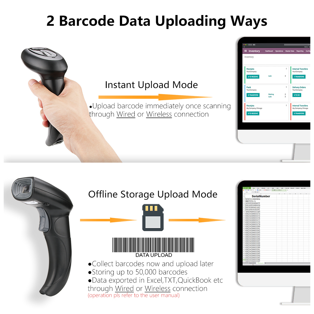 Сканер штрих-коду Heroje C1270BW 2D USB, Bluetooth (H-C1270BW-0101) - зображення 3