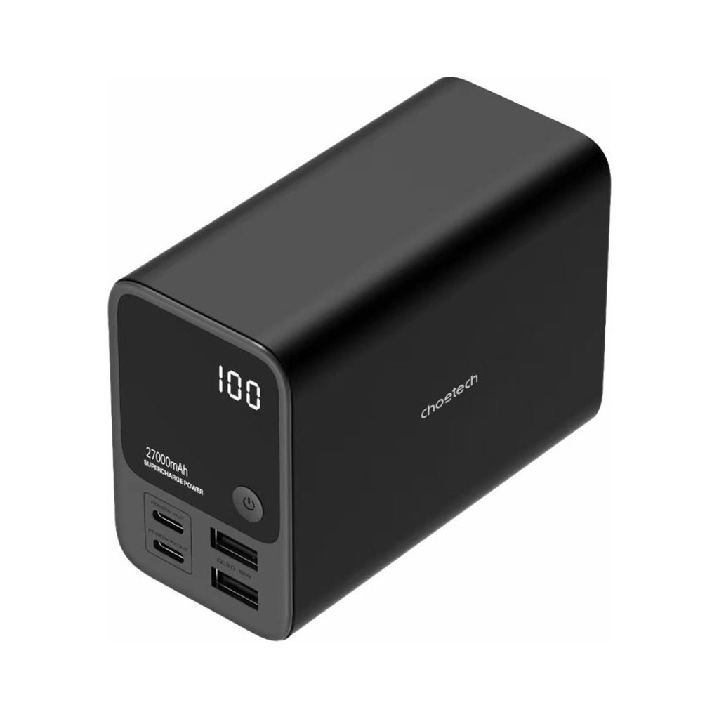 Батарея універсальна Choetech 27000mAh, PD/3.0/100W, USB-C*2/100+100W, USB-A*2/QC3.0/22.5W (B635-BK) - зображення 2