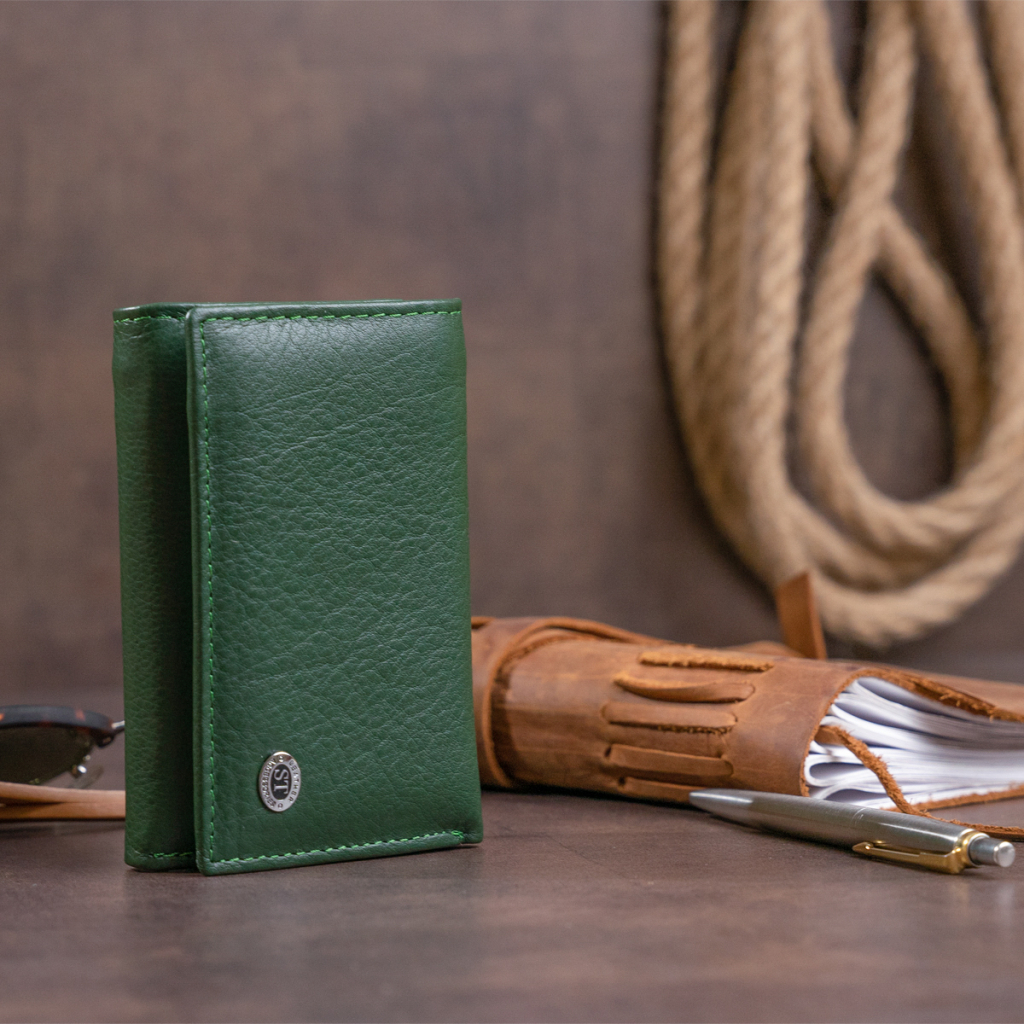 Гаманець ST Leather Зі шкіри унісекс Зелений (19332) - зображення 8