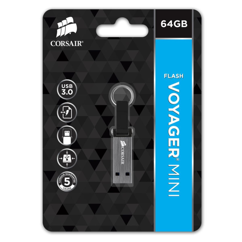 USB флеш накопичувач Corsair 64GB Voyager Mini USB 3.0 (CMFMINI3-64GB) - зображення 3