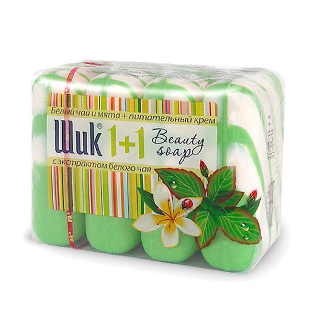 Тверде мило Шик 1+1 Beauty Білий чай та м'ята 4x90 г (4820023362390) - зображення 1