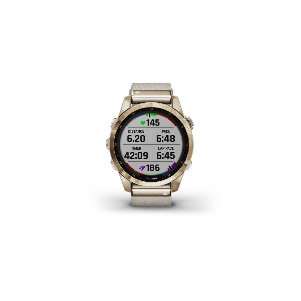 Смарт-годинник Garmin fenix 7S, Sapph Sol, Cream Gold Ti w/ Cream Nylon, GPS (010-02539-39) - зображення 9