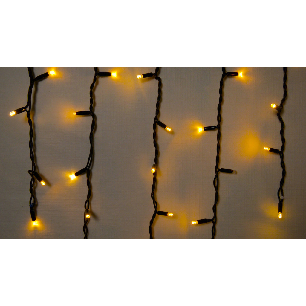 Гірлянда Delux ICICLE 75 LED 2 x 0.7 м IP44 EN Жовтий/чорний (90016591) - зображення 1
