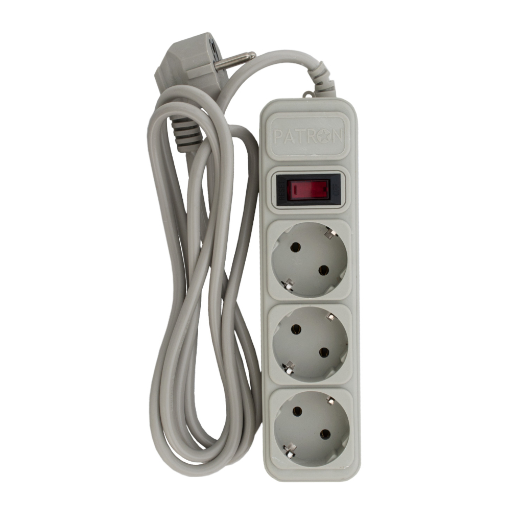 Мережевий фільтр живлення Patron EXT-PN-SP-1032-GR, 1.8m Grey (EXT-PN-SP-1032-GR) - зображення 1