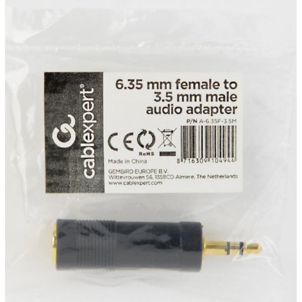 Перехідник 6.35мм F to M 3.5 мм Cablexpert (A-6.35F-3.5M) - зображення 2
