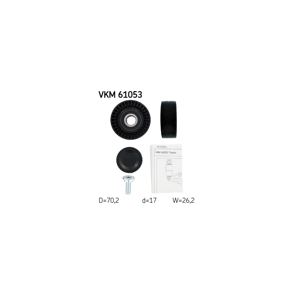 Ролик натягувача ременя SKF VKM 61053 - зображення 1