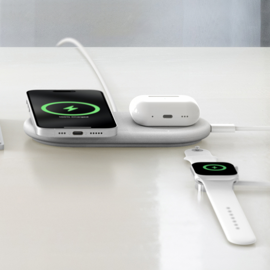 Зарядний пристрій Belkin 2in1 15W Pad Qi2 white (WIZ021VFWH) - зображення 8