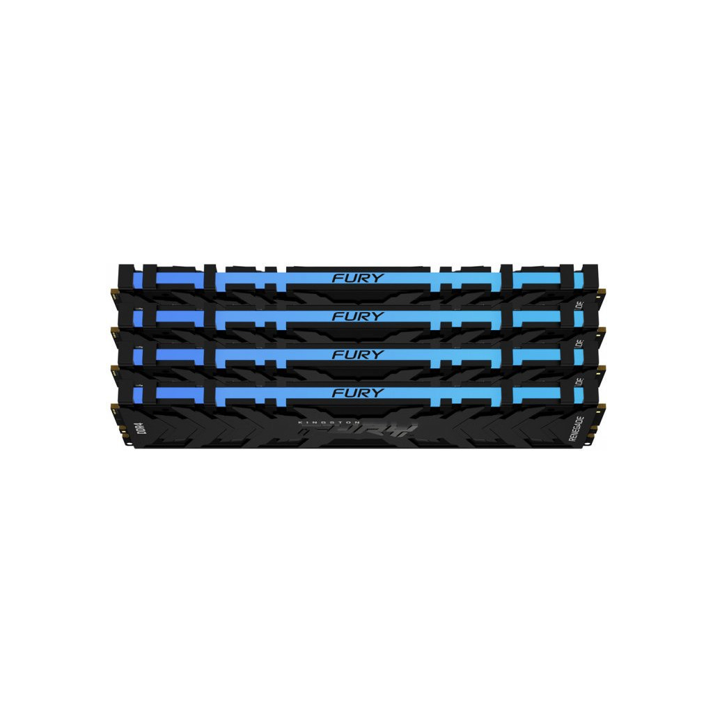 Модуль пам'яті для комп'ютера DDR4 32GB (4x8GB) 3200 MHz Renegade RGB Black Kingston Fury (ex.HyperX) (KF432C16RBAK4/32) - зображення 2