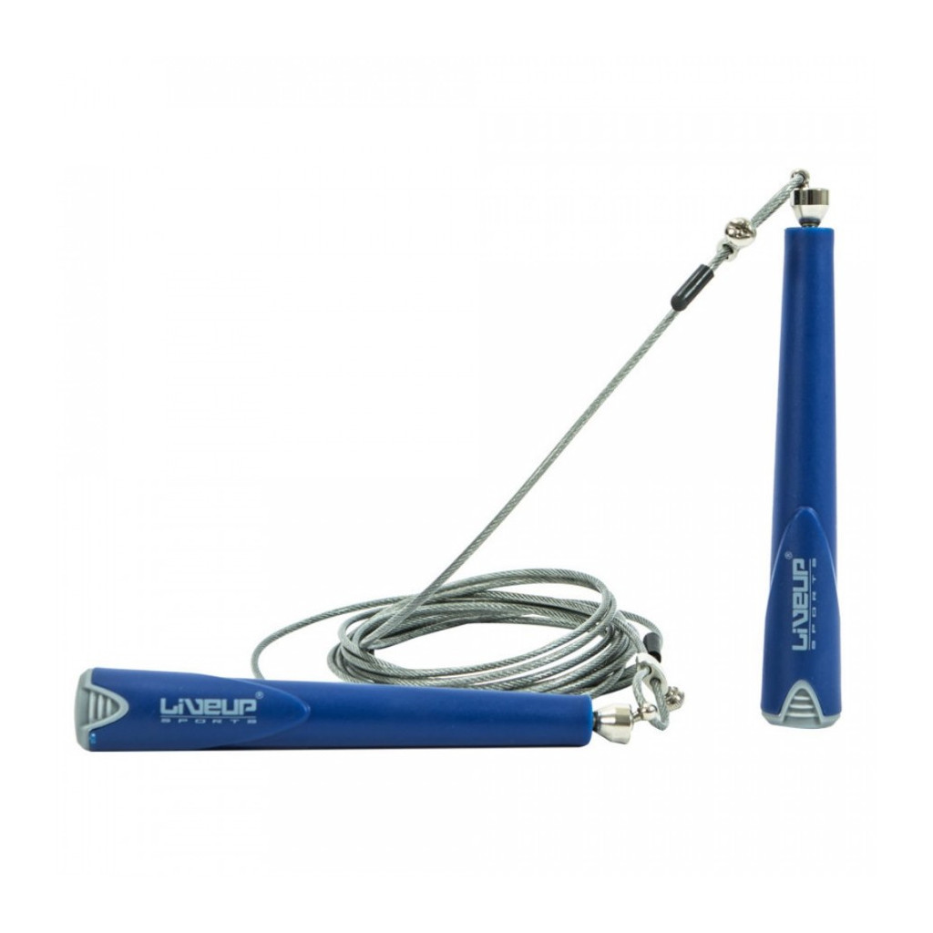 Скакалка LiveUp Cable Jumprope LS3114 швидкісна синя 300см (6951376109733) - зображення 1