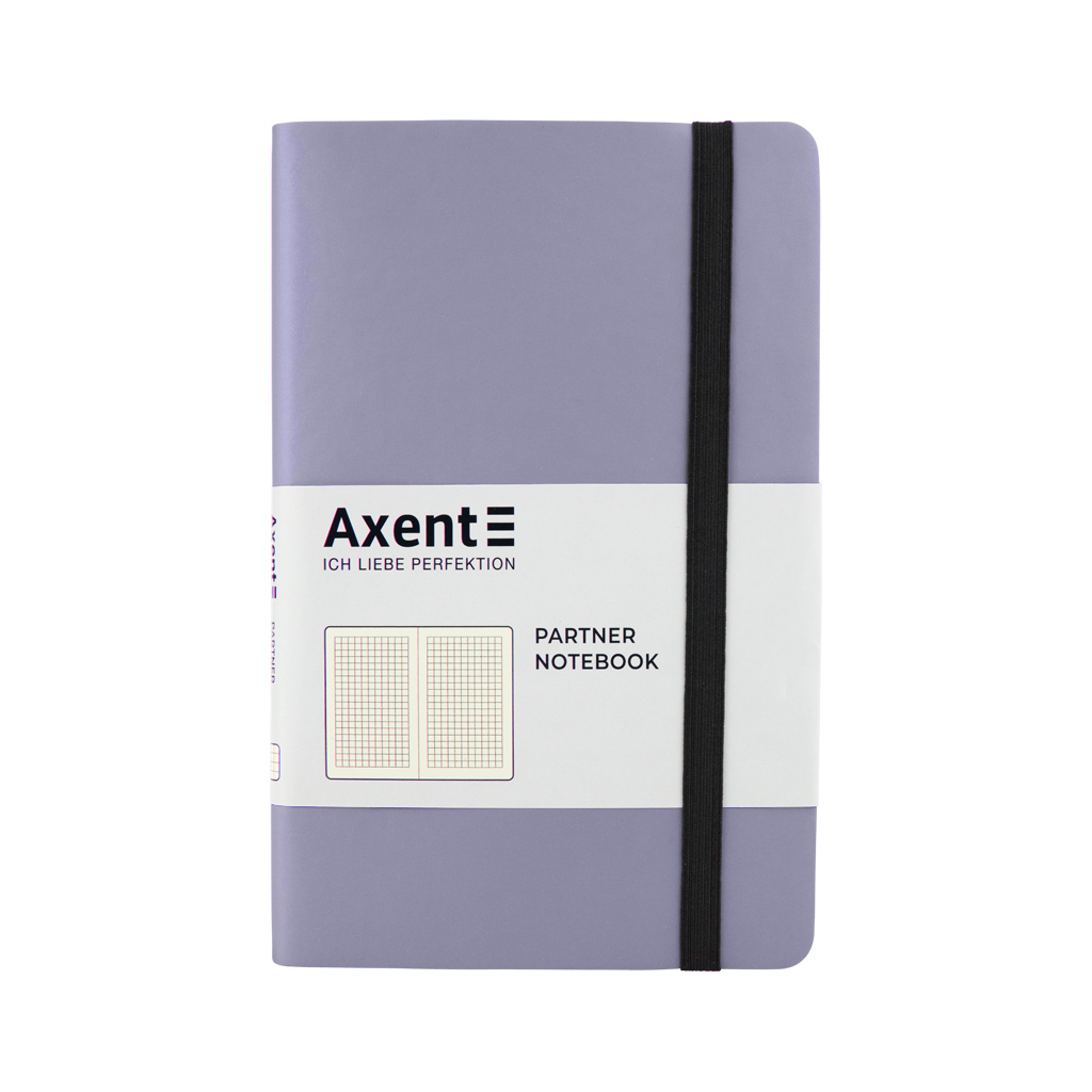 Блокнот Axent Partner Soft, 125х195, 96арк, кліт, сріблястий (8206-34-A) - зображення 1