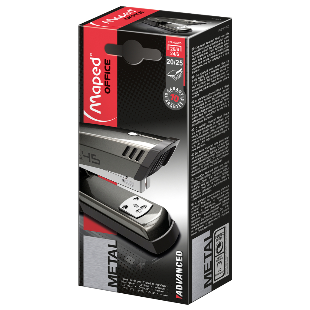 Степлер Maped ADVANCED METAL, металевий, 25л., (Скоби №24 / 6, 26/6), темн (MP.354511) - зображення 3