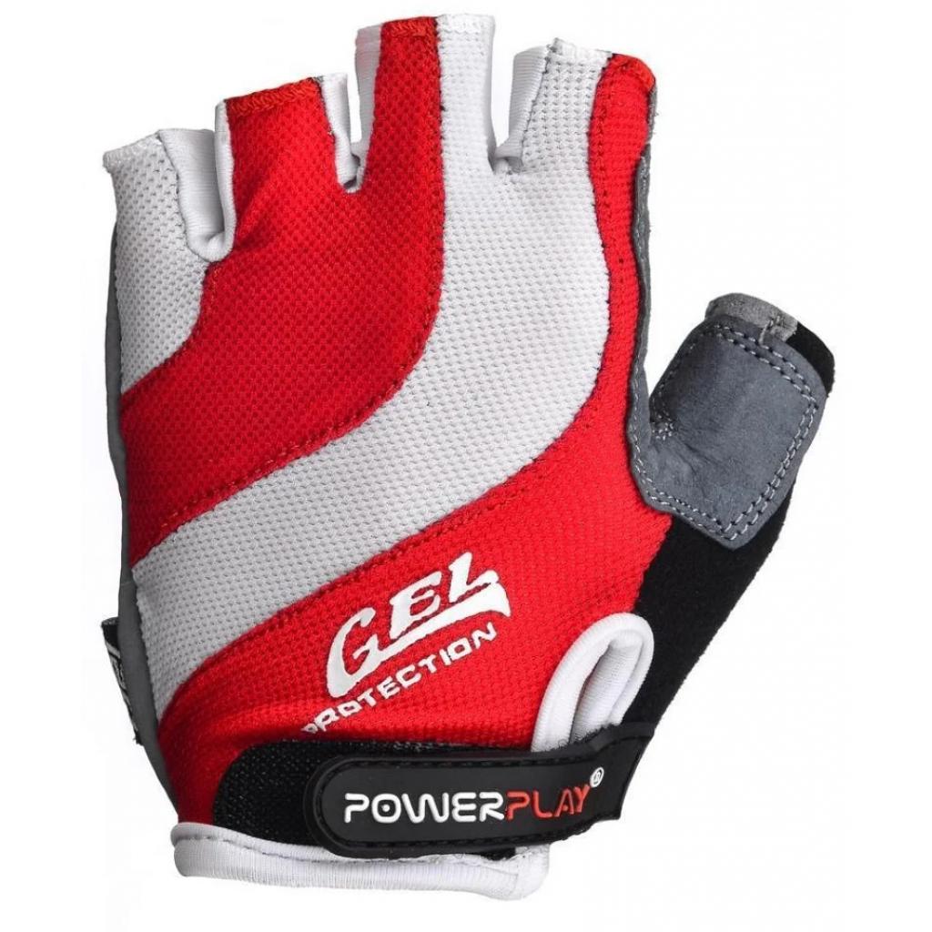Велорукавиці PowerPlay 5034 White/Red M (5034A_M_Red) - зображення 2