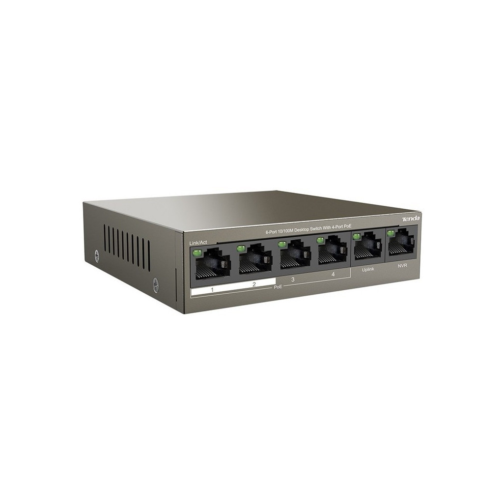 Комутатор мережевий Tenda TEF1106P-4-63W - зображення 1
