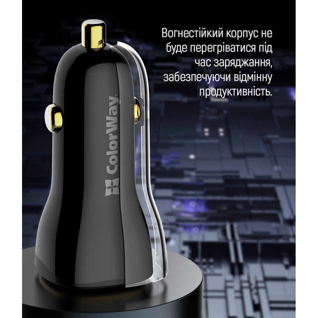 Зарядний пристрій ColorWay PowerDelivery PPS USB (USB-A + USB-C) (60W) Black (CW-CHA046PD-BK) - изображение 9