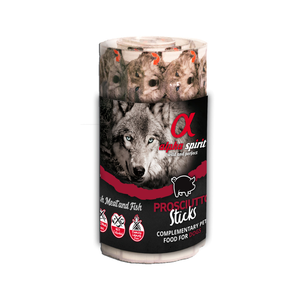 Ласощі для собак Alpha Spirit DOG Sticks Prosciutto напіввологі з прошуто, палички 160 г (8436586310486) - зображення 1
