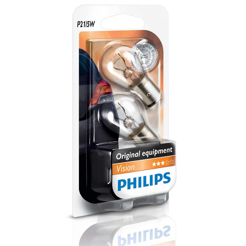 Автолампа Philips P21/5W Vision, 2шт/бл. (12499B2) - зображення 3