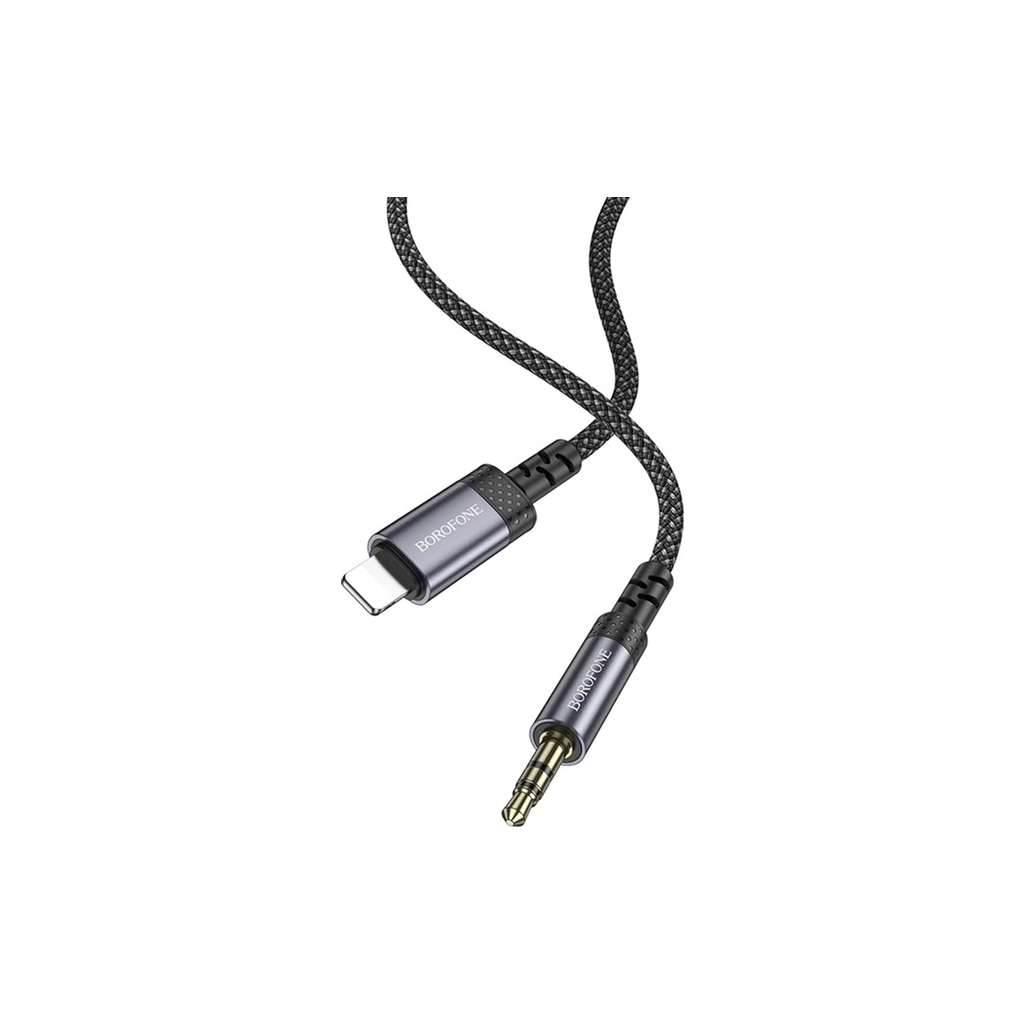 Кабель мультимедійний Lightning to 3.5mm M 1.0m grey BOROFONE (6941991118975) - изображение 4