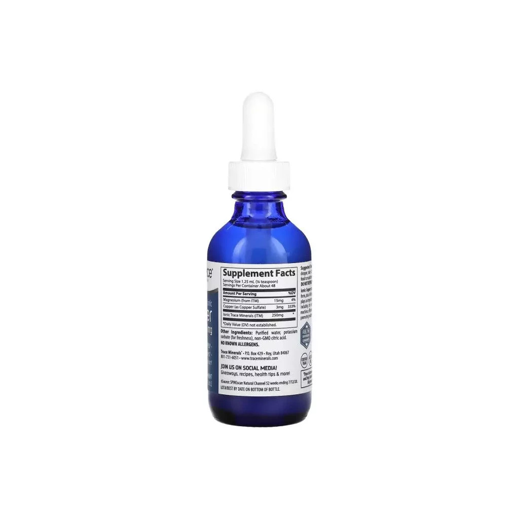Мінерали Trace Minerals Мідь іонна у краплях, 3 мг, Ionic Copper, 59 мл (TMR-00341) - зображення 2