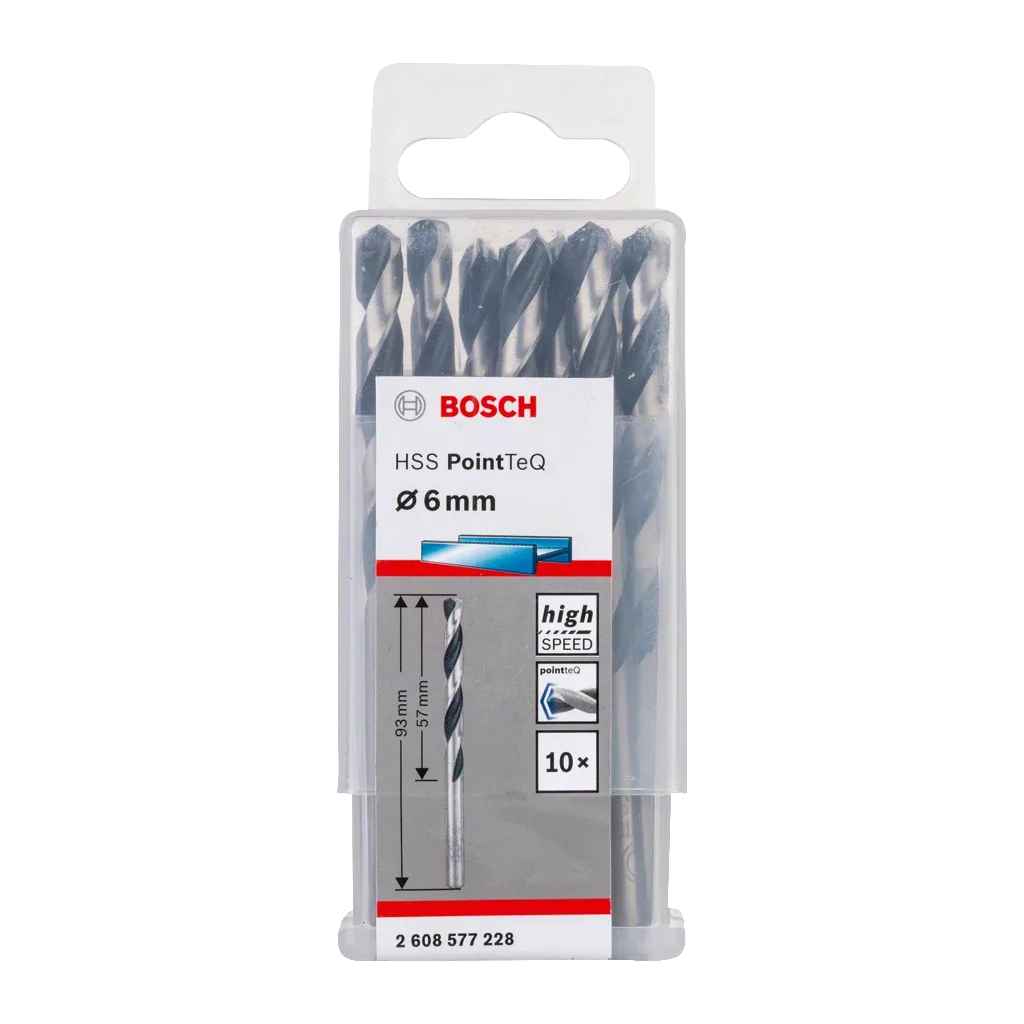 Свердло Bosch по металу HSS-PointTeQ, 6х57х93мм, 10шт (2.608.577.228) - изображение 2