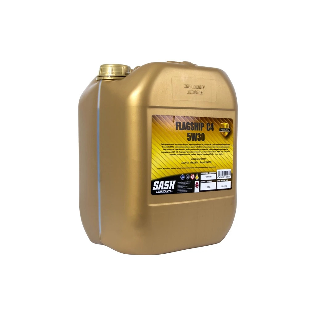 Моторна олива SASH FLAGSHIP C4 5W30 RenaultRN0720 20л (100108) - зображення 2
