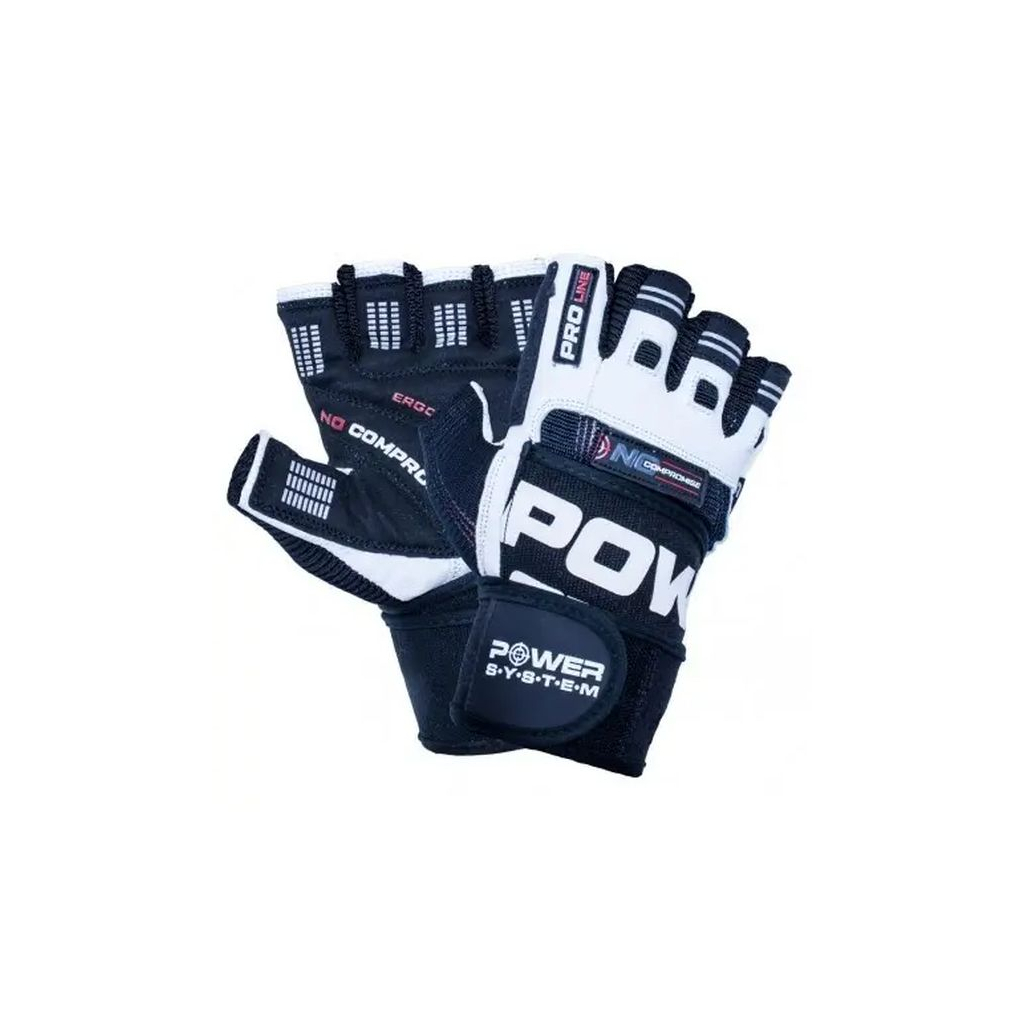 Рукавички для фітнесу Power System No Compromise PS-2700 Black/White L (PS-2700_L_Black-White) - зображення 1