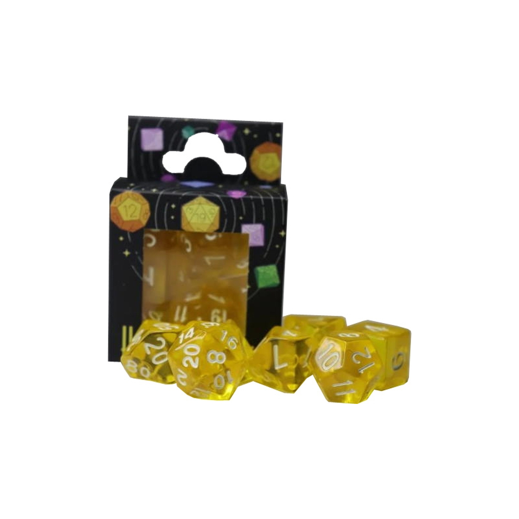 Набір кубиків для настільних ігор Games 7 Days Transparent 7 Dice Set - Yellow (g7dtran04) - изображение 2
