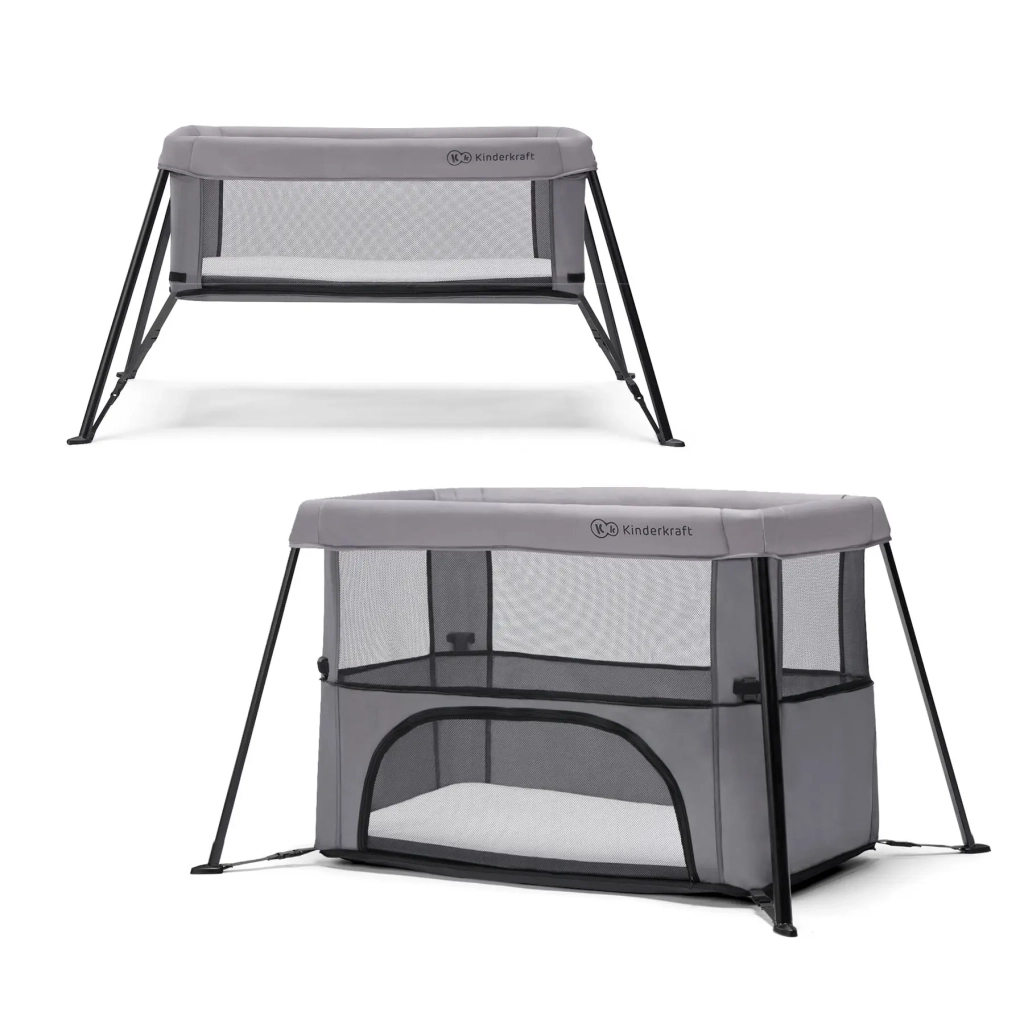 Ліжечко Kinderkraft манеж 2 в 1 Movi Grey (5902533918447) - зображення 6