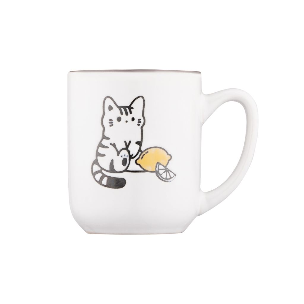 Чашка Ardesto Cat, 380мл, кераміка, біло-сіра (AR3055) - зображення 3