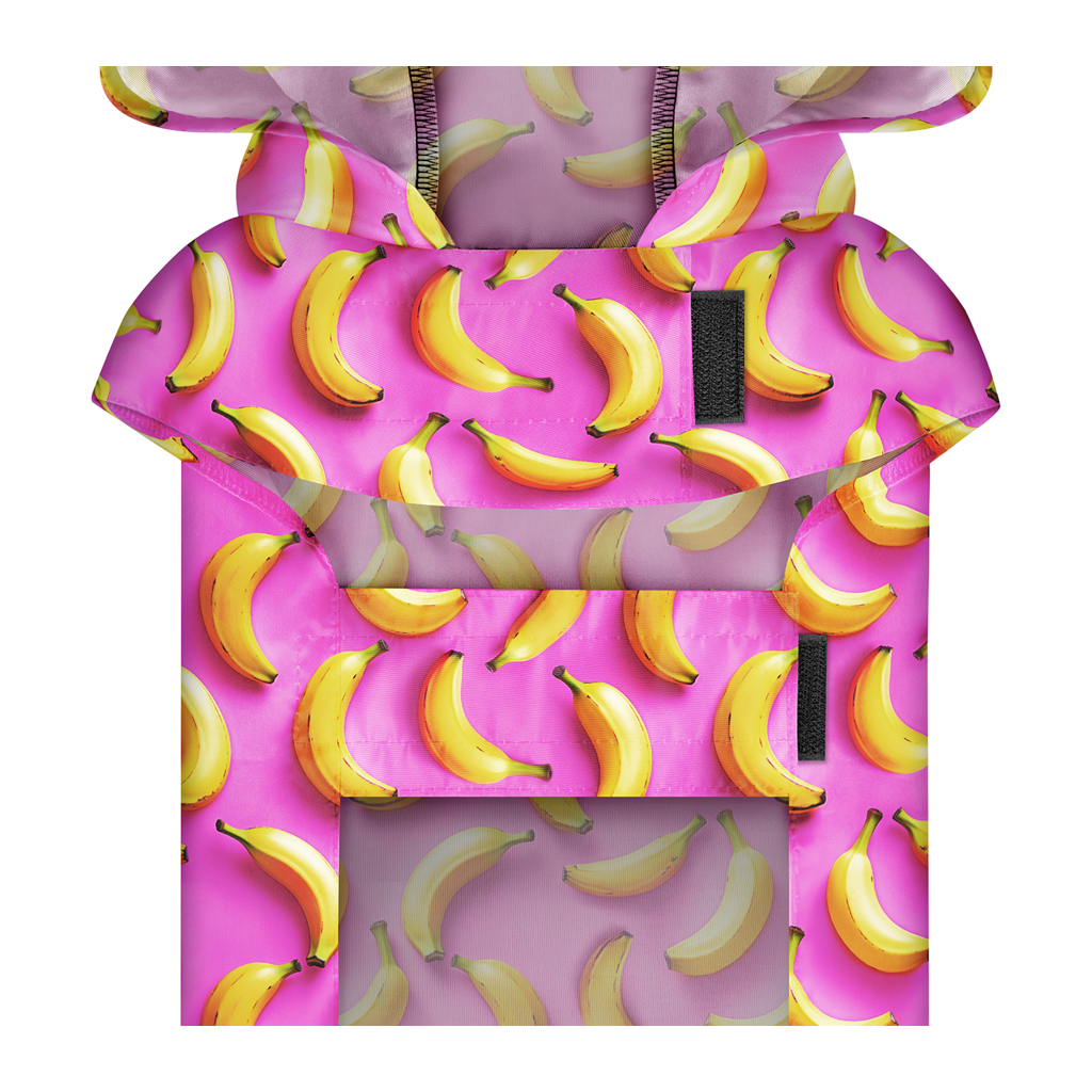 Дощовик для тварин WAUDOG Clothes Накидка з капюшоном Банани на рожевому M (357-4055) - зображення 4