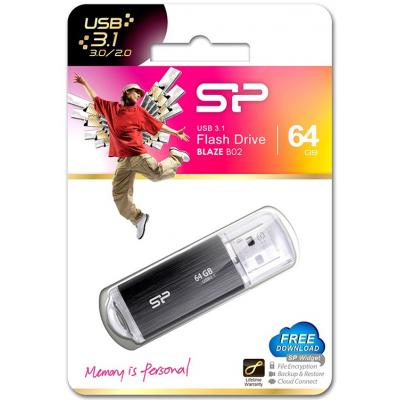 USB флеш накопичувач Silicon Power 64GB Blaze B02 Black USB 3.1 (SP064GBUF3B02V1K) - зображення 5