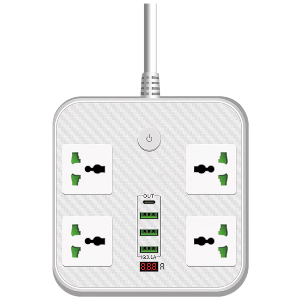 Мережевий фільтр живлення Voltronic TВ-Т90, 4роз, 3*USB White (ТВ-Т90-White) - зображення 1