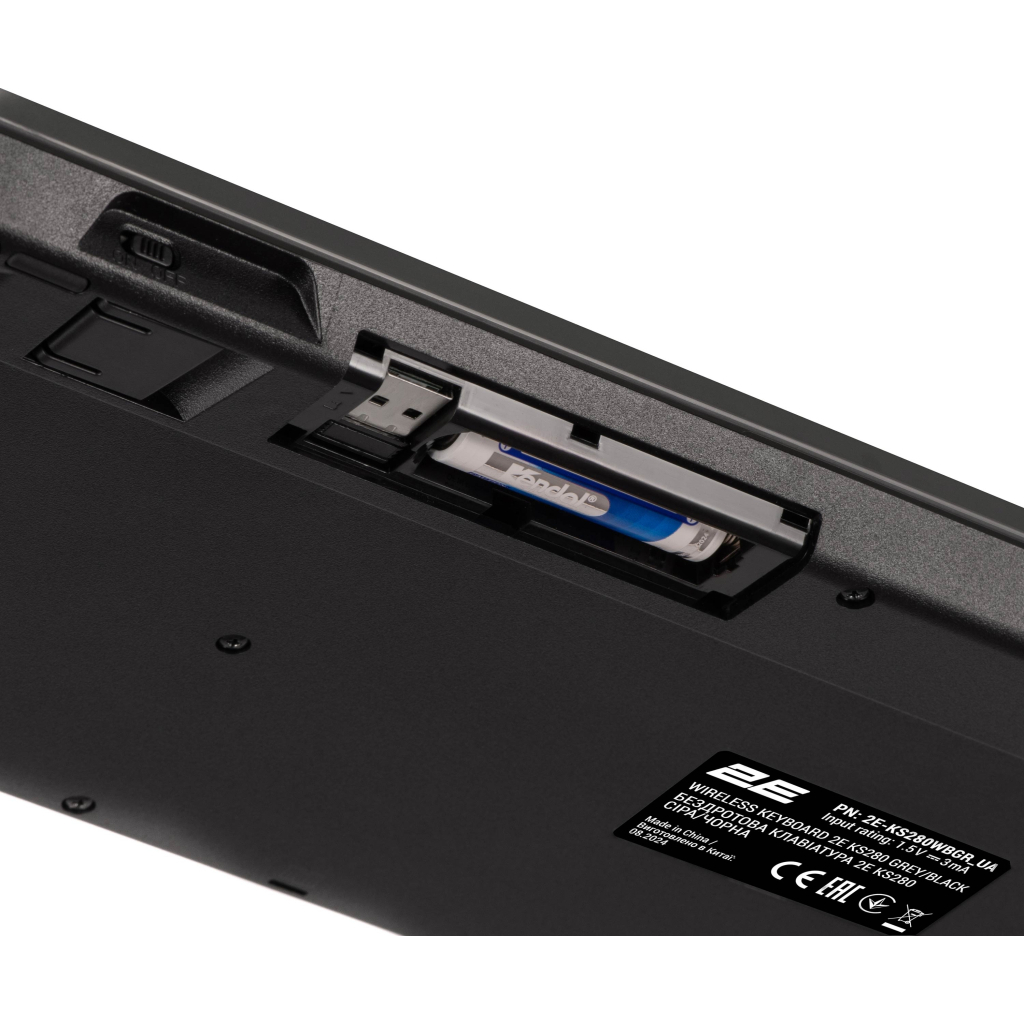 Клавіатура 2E KS280 Wireless/Bluetooth Black-Gray (2E-KS280WBGR_UA) - зображення 4