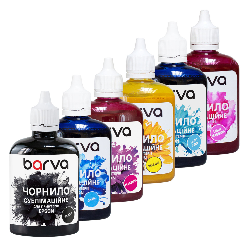 Чорнило Barva Epson sublimation 6х100 мл, BK/C/M/Y/LC/LM SET (SUB-100-2MP) - зображення 1