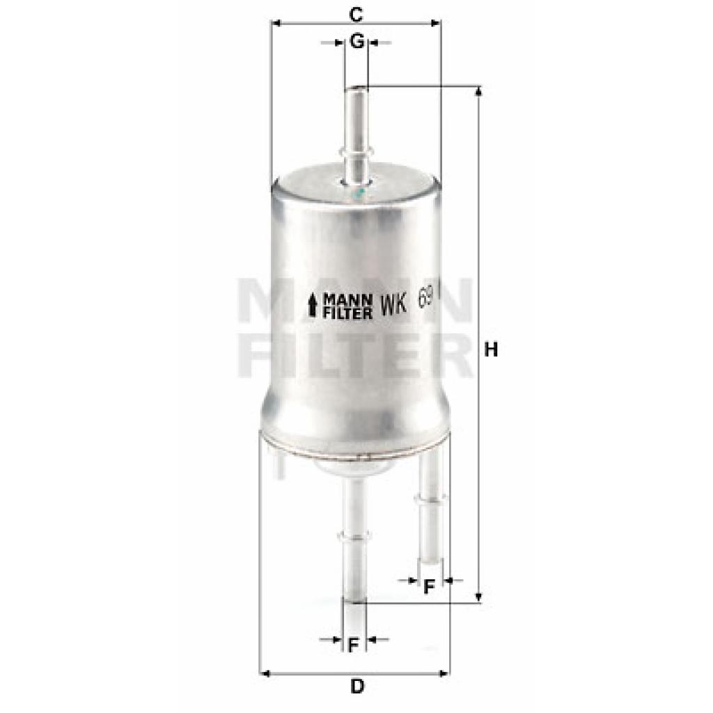 Фільтр паливний Mann WK69 - зображення 1